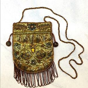 Glam Boho gold beaded purse